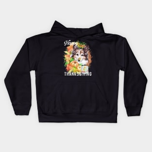 Australian Shepherd Dog Owner Thanksgiving Celebration Harvest Theme Kids Hoodie